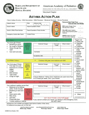 Asthma Action Plan for Schools