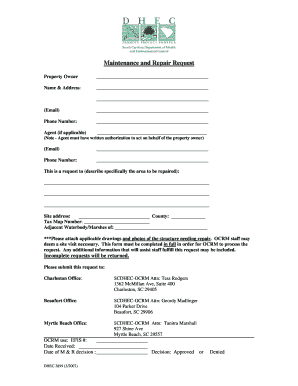 Maintenance and Repair Request Form