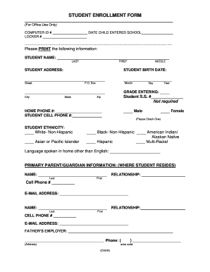 Student Enrollment Form