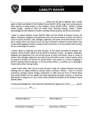 Chatham County Sheriff's Office Liability Waiver