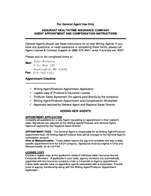 Agent Appointment and Compensation Instructions