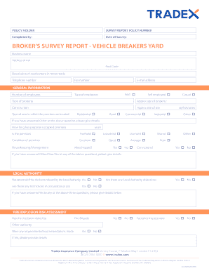 Broker's Survey Report - Vehicle Breakers Yard