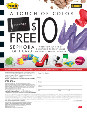 Scotch and Post-it Gift Card Offer Form
