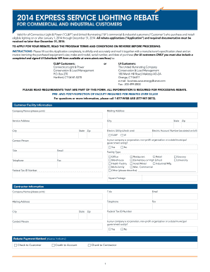 2014 Connecticut Lighting Rebate Application