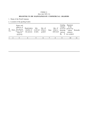 Tobacco Grading Registration Form