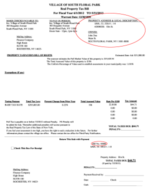 South Floral Park Real Property Tax Bill