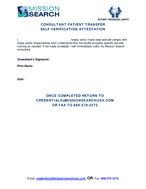 Patient Transfers Safety Attestation