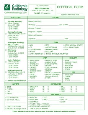 Radiology Referral Form