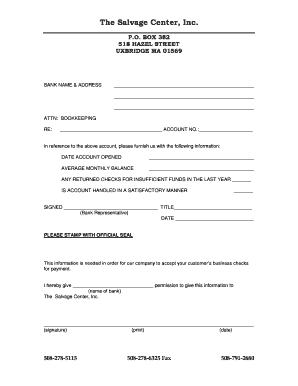 Bank Account Verification Request
