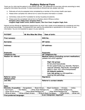 Podiatry Referral Form