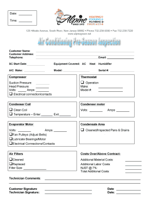 HVAC Service Report Form