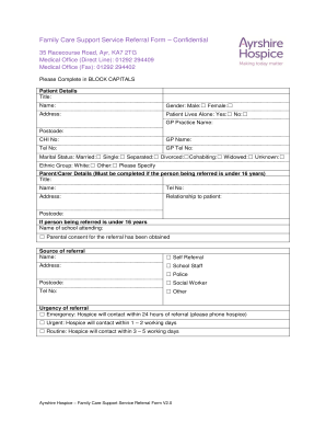 Family Care Support Service Referral Form Confidential - ayrshirehospice