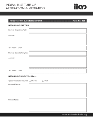 Negotiation Submission Form