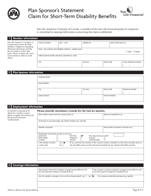 Short-Term Disability Benefits Claim Form