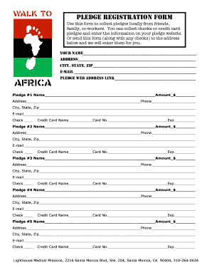 Pledge Registration Form