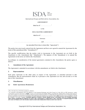 ISDA Master Agreement Amendment