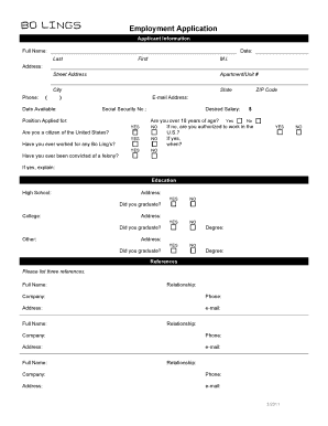Employment Application Form