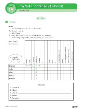 Unit I’m Not Frightened of Ghosts! Worksheet