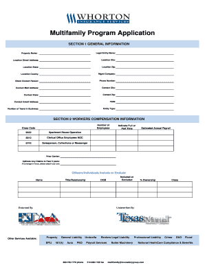 Multifamily Program Application
