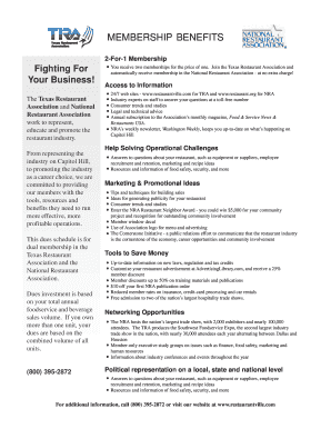 Texas Restaurant Association Membership Application
