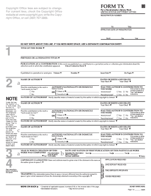 Form TX for Copyright Registration