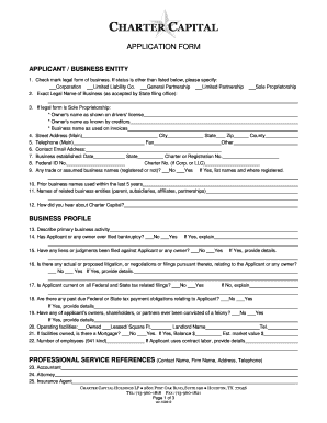 Charter Capital Business Application Form