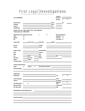 Claimant Information Form