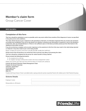 Group Cancer Cover Claim Form