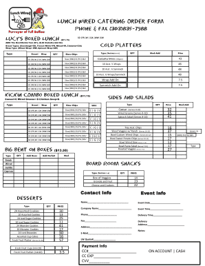 Catering Order Form