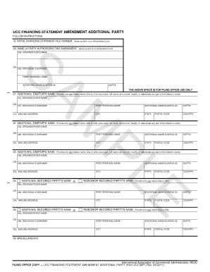 UCC Financing Statement Amendment Additional Party
