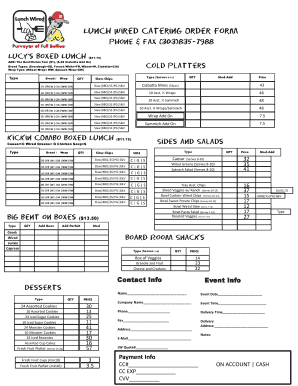 Catering Order Form