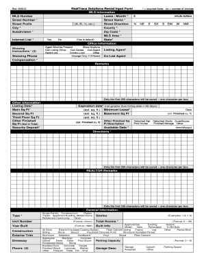 RealTracs Rental Input Form