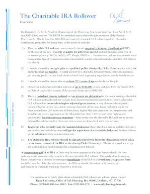 Charitable IRA Rollover Form