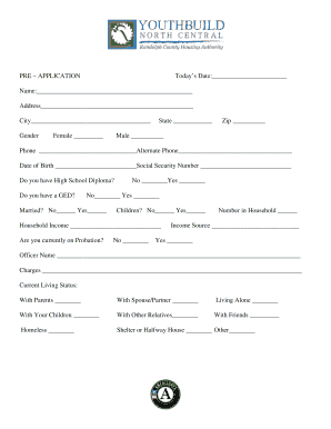 Pre-Application Form