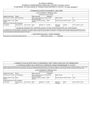 Modello di Comunicazione per la Segnalazione di Operazioni