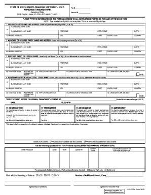 South Dakota UCC 3 Financing Statement