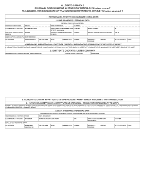 Modello di Comunicazione per la Dichiarazione di Operazioni