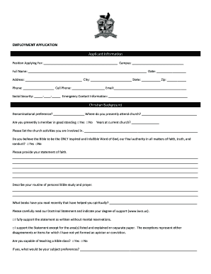 Employment Application Form