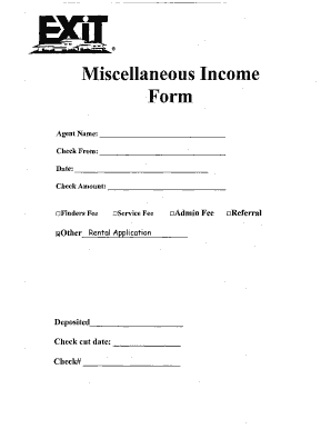 Miscellaneous Income Form