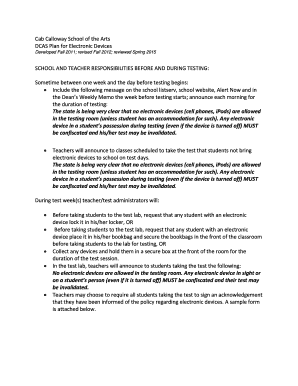Electronic Device Policy for Standardized Testing
