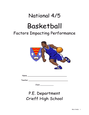 Basketball Performance Evaluation Form