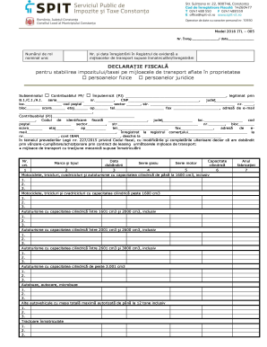 Romanian Vehicle Tax Declaration Form