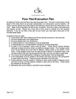 Residential Floor Plan and Evacuation Plan