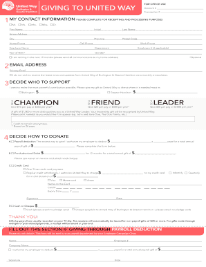 United Way Donation Form