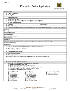 Production Policy Application