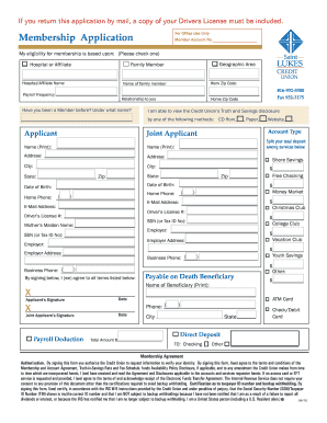 LUKES’ CREDIT UNION Membership Application
