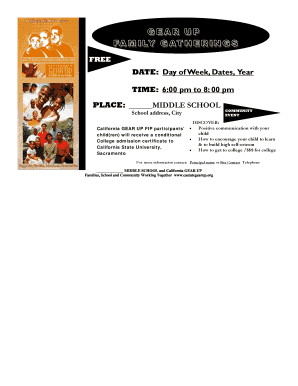 California GEAR UP College Admission Event