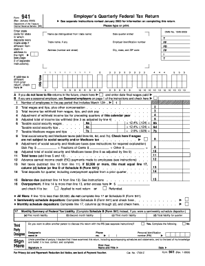 Form 941 Employer’s Quarterly Federal Tax Return