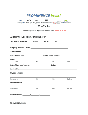 Agent/Agency Registration Form