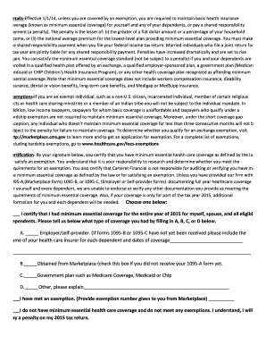 Health Care Coverage Statement